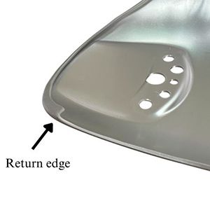 The unique design of this mudguard requires precision during the forming process to prevent deformation, especially along its complex contours. By utilizing the latest stamping techniques, we ensure each part's design and shape adhere to the exact specifications. We use custom checking fixtures to inspect the dimensions, especially profile of a surface and profile of a line, ensuring they meet all required tolerances.