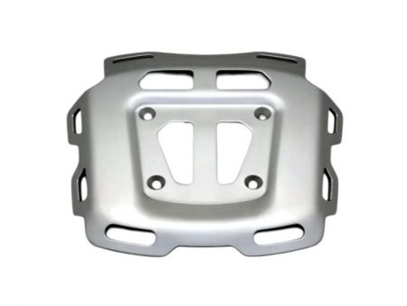 Custom aluminum alloy luggage rack for motorcycles with fine blanking and clear anodized finish.